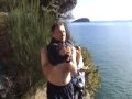 Jumping into Lake Taupo