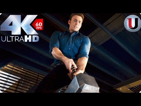 Lifting Thors Hammer - Avengers Age of Ultron 2015 Movie Clip (4K HD)