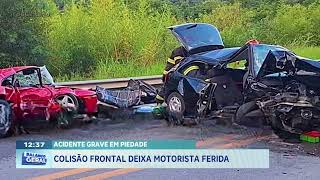Acidente grave em Piedade: colisão frontal deixa motorista ferida