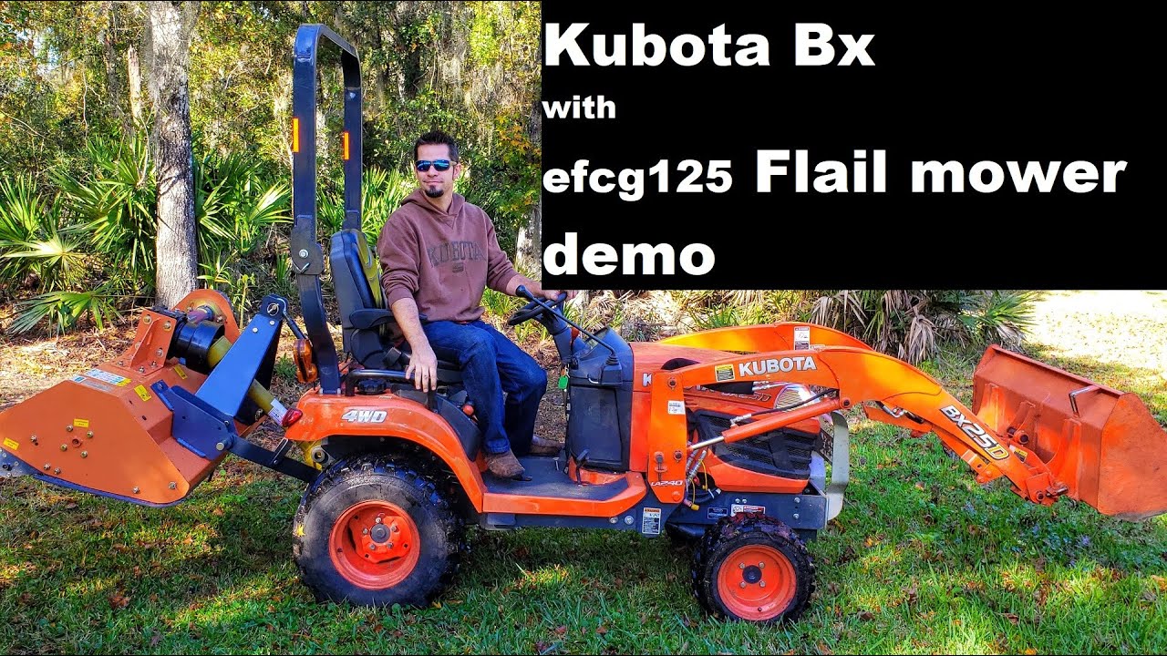 Bx25d with a efcg125 bestco flail mower