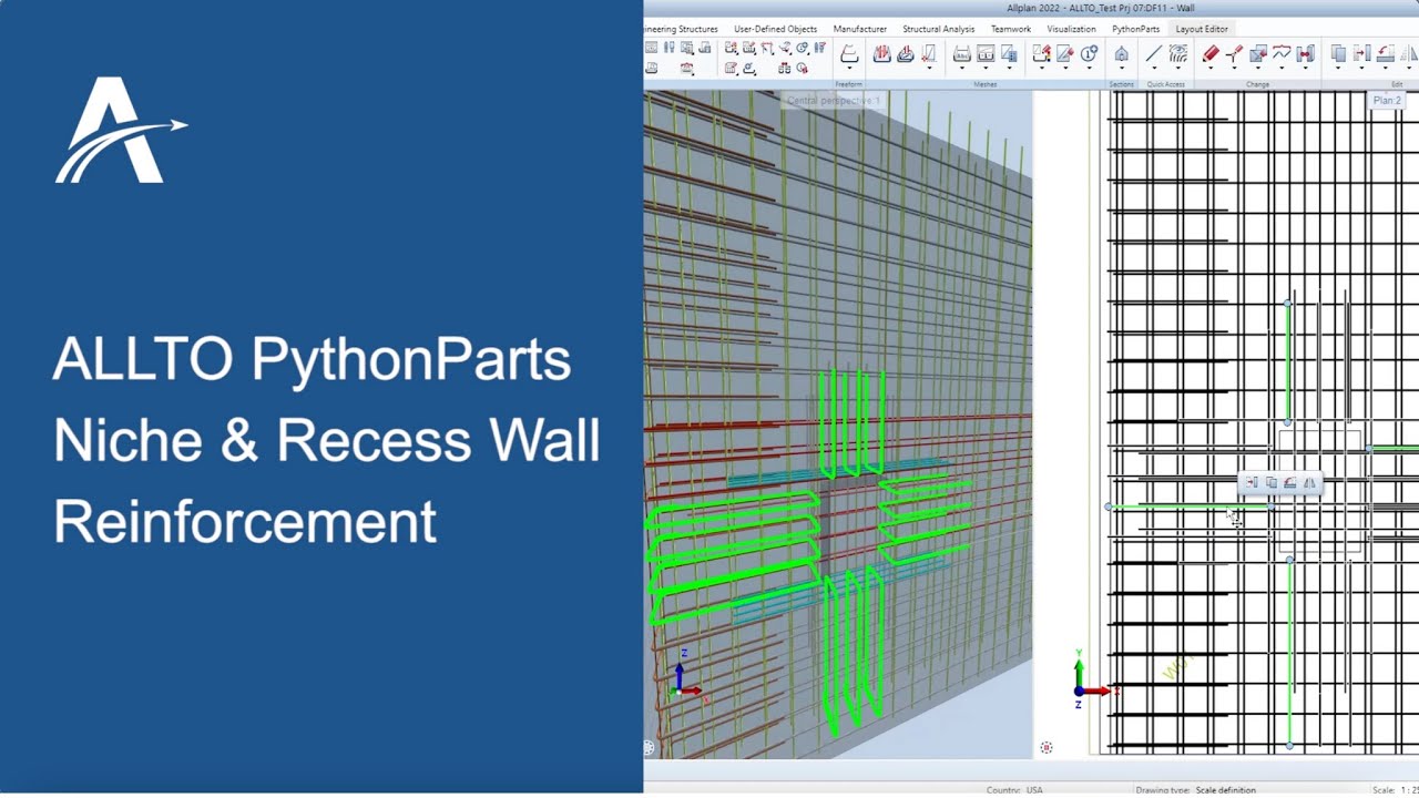 Wall Niche or Recess in the Wall | Wall Reinforcement PythonParts in ALLPLAN