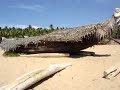 A nice beach with fisherman huts in a muslim neighborhood.Kerala Varkala India.   
Some sunny day. - A nice beach close to Varkala