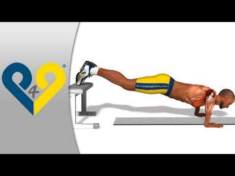 p4p_en - Bench Press Up - perfect push up exercise - feet on bench. Chest exercises - Focus on the superior portion Stay in shape! Join Us! Subscribe - http://www.you...