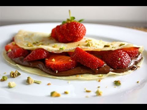 How to Make Crepes, Strawberry Banana Nutella Crepe Dessert (AprilAthena7)