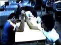 ARM WRESTLING IDENTICLE TWINS DAN AND DAVE!........ALMOST A TIE!