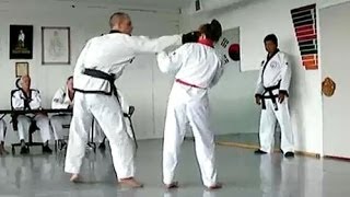girl vs man real fight during the black belt test taekwondo itf