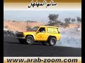 yellow nissan patrol car play drift in awafi UAE