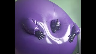 Massive OVERINFLATION of inflatable latex suit