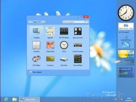 how to gadgets on windows 8