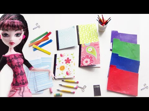 Crafts - How to make doll school supplies part 1: 10 crafts in 1 pencils, notebooks, eraser, scissors, etc https://www.youtube.com/watch?v=jx5a583M7g0 How to make dol...