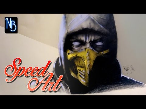 how to draw mk scorpion