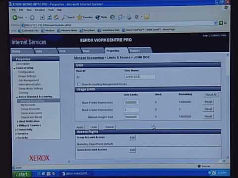 how to enable xerox network accounting