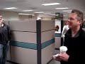 April Fools Office Prank - Cube full of packing peanuts
