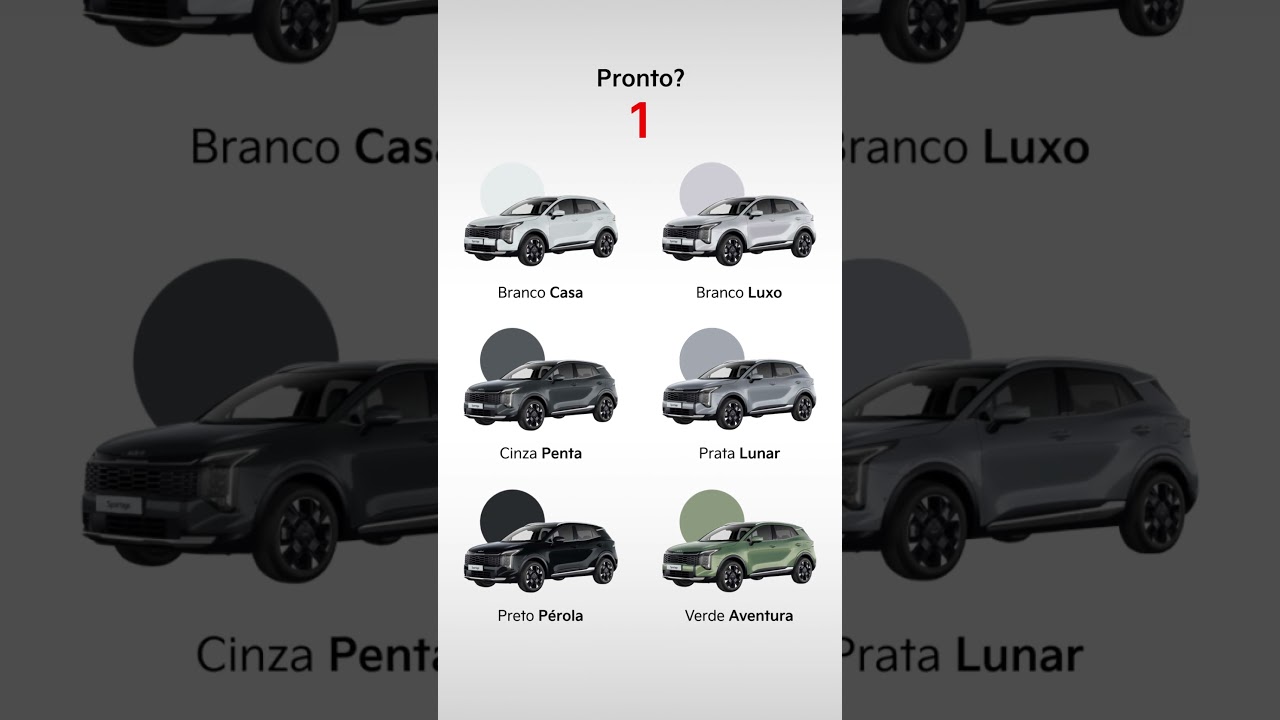 Qual cor você escolhe para o seu Kia Sportage?