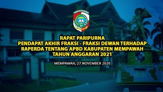 DPRD SAHKAN APBD KABUPATEN MEMPAWAH TA 2021 Rp1,08 TRILIUN