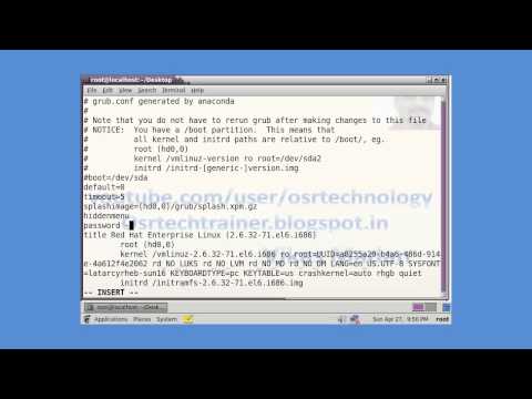 how to recover grub password in rhel 6