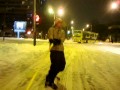 Snowboarding on Belgrade streets :)