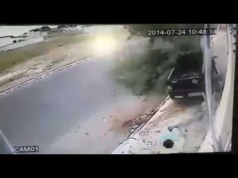 Insane Close Call with an Out of Control Pickup Truck