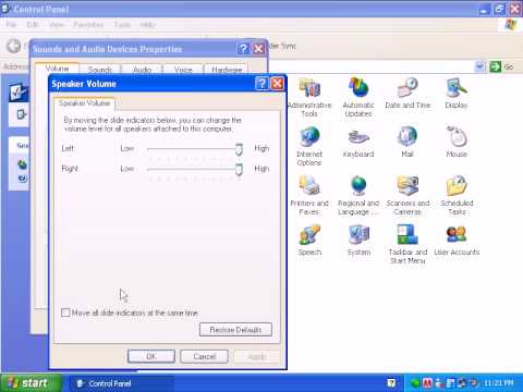 how to test sound in windows xp