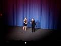 Leonardo Di Caprio makes a speach at the premiere of Revolutionary  Road with Kate Winslet leicester square , odeon