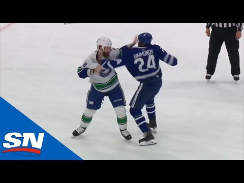 Wayne Simmonds Drops The Gloves With Jordie Benn After Hitting Quinn Hughes Into Boards