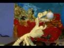 the moon is being eaten by a plastic dino skeleton!