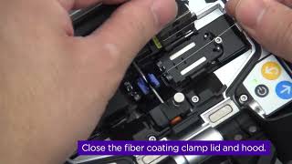 Inserting the fibers into the splicer