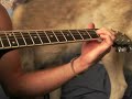 siberian husky relaxing to guitar