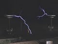 Twin Solid State Musical Tesla Coils Out of Phase