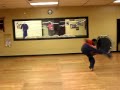 Dre practicing a B-Twist