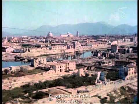 Pisa Bombardata (31 agosto 1943). Filmato aereo a colori.