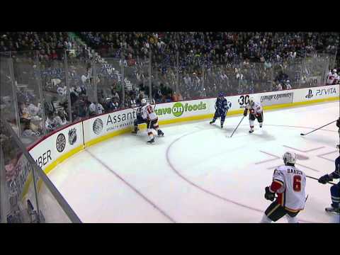 Marc-Andre Gragnani First Goal as a Canuck - Canucks Vs Flames - 03.31.12 - HD