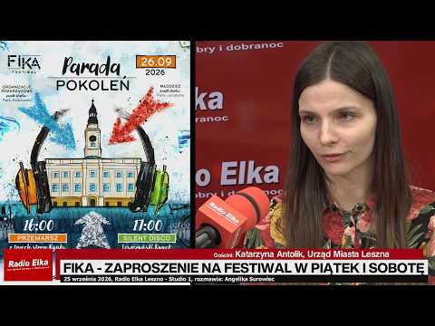 FIKA - zaproszenie na piątek i sobotę :: FIKA, czyli Festiwal Inicjatyw Kooperacji i Aktywności, trwa w Lesznie. Dziś na Rynku do 13.00 można oddać krew, a od 12.00 do 14.00 w Zaborowie zaplanowano Zieloną Akcję ? wspólne sprzątanie Alei Życzliwości. Wielki finał już jutro: Parada Pokoleń i Silent Disco na leszczyńskim Rynku, z trzema kanałami muzycznymi do wyboru. O tym, co jeszcze przygotowano i jak Leszczynianie reagują na pierwszą edycję FIKI, opowie Katarzyna Antolik z Urzędu Miasta Leszna.