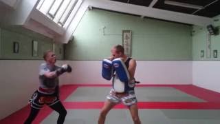 Client with fighter potential displays excellent pad work skills