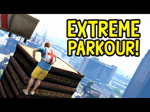 CRAZY PARKOUR! GTA 5 Funny Moments: Olli43 vs Geo23!