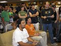day two of classic game fest '08 was a tetris tournament (nes). this event was packed!! we planned on 32 competitors and ended up with 70 playing, 150 total attendance. we played outside on a huge inflatable movie screen, and everyone had a great time. this night was rockin, check it out! - thanks, kerry for the awesome video compilation!!