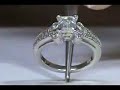 Semi Split Band Emerald Cut Diamond Engagement Ring Setting in 14 Karat White Gold 0.17 tcw.  ES423