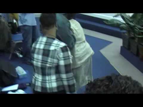 WOMAN FALLS DOWN AT CHURCH