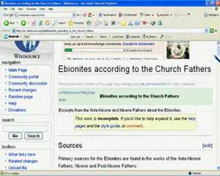 "The Ebionites rejected the virgin ...