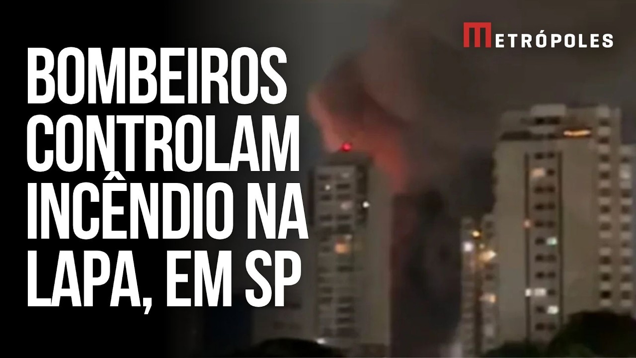 Bombeiros controlam incêndio de grandes proporções na Lapa, em São Paulo