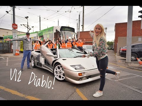Lamborghini Diablo Blocks Tram in Australia!