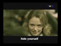 the videoclip for augen auf! begins with two children aged around six or seven years old walking down a deserted path together. the girl turns to look at someone or something coming up behind them, while her male companion seems oblivious. it is then revealed that the pair are heading to a birthday party, presumably for a boy of around the same age. all of the young guests seem apathetic and uninterested in the attempts of present adults to create a light party mood. when the birthday boy's mother places a cake in front of him, he simply glares at her and her bright smile falters. none of the children eat or touch their cake, and when one boy picks up his spoon as though to eat, the birthday boy shakes his head disapprovingly and the other boy quickly drops his spoon.

at this point, lead singer dero enters disguised as a clown, although with no bright or colorful makeup, rather black lipstick and eyeliner and black clothing. he smirks briefly at twin girls by the doorway and the twins' eyes flash black for a moment. he then proceeds to perform magic tricks for the party guests, however the tricks are not particularly astounding and rather this sequence features him with a handkerchief in his mouth, smiling demonically at the children whilst the adults applaud enthusiastically. dero continues to smile freakishly as he gestures for the birthday boy's mother to come closer. he blindfolds her and spins her in a circle, much like she were about to play blind man's bluff or a similar game. the boy's mother begins to walk forwards into the small crowd of children, who are watching her. trying to feel her way with her hands outstretched, the mother wanders into a small windowless cell, where her son is standing. he is holding a small gift-wrapped box, perhaps one of his birthday gifts. his mother removes her blindfold and her eyes widen in fear at the sight of her son standing there. what happens to her from then is unknown, however there is a short split-second shot of her hand limply dropping the blindfold she was holding.

the next shot shows a young boy sitting underneath a staircase, perhaps in a basement or cellar. he has his hands over his eyes and appears to be counting for the game hide and seek. from here, there are a number of random shots of the children from the party smiling evilly, and one shot includes the girl from the beginning holding a knife behind her back whilst the piano behind her appears to be playing itself. there is a short shot of dero in his clown costume standing amongst the children in the small cell the birthday boy had lured his mother into earlier. he has his arms outstretched over the children and is smiling insanely.

throughout the entire video, shots are shown of the band playing in an underground, windowless location which is unknown. dero is wearing a priest's suit and singing while crap and flux play guitar beside him. leo drums in the background as a stand-in for dero, who normally drums for the band. the final shot is of the entire band standing motionless and stiff while an unknown man pulls a plastic dust cover over them. (augen auf wikipedia.)