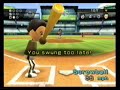 two players face off in a baseball game in wii sports on the nintendo wii.