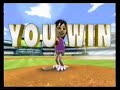 two players face off in a baseball game in wii sports on the nintendo wii.