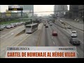 Aparecen carteles de homenaje al héroe César Vilca