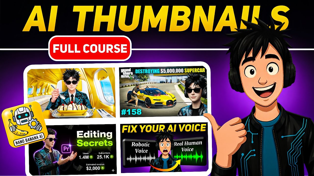Create High Quality Youtube Thumbnails In 1 Minutes | Nano Banana 🍌 (FREE)