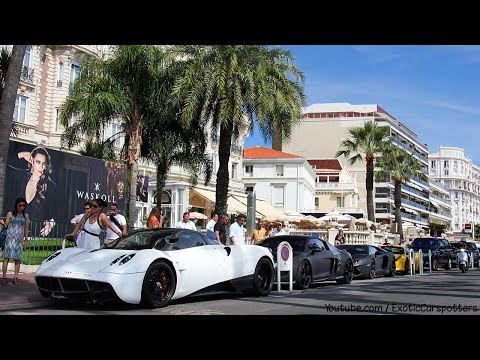 Arab Supercar Invasion in Monaco and Cannes ! Ferrari F50, Pagani Huayra, DMC Aventador Roadster