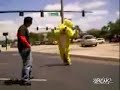 Breakdancing. Man vs Mascot