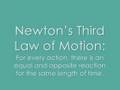 Newtons Three Laws