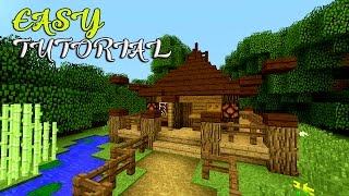 [ Japanese ] Minecraft: How to make a small house tutorial | EASY & COMPACT SURVIVAL HOUSE!!!